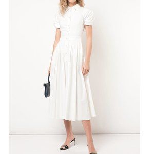 Gyles Pleated Cotton-Blend Midi Dress